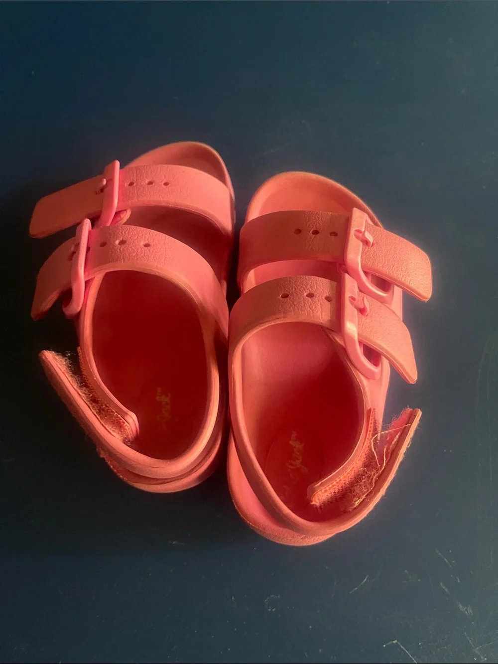 Cat & Jack Coral Pink Double-Buckle Kids Sandals